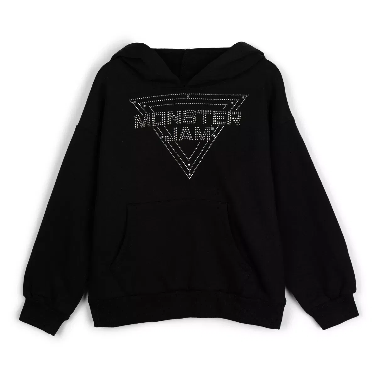 Детский свитшот с капюшоном с принтом Monster Jam Girls Fleece Drop Shoulder Pullover Hoodie Monster Jam, Black