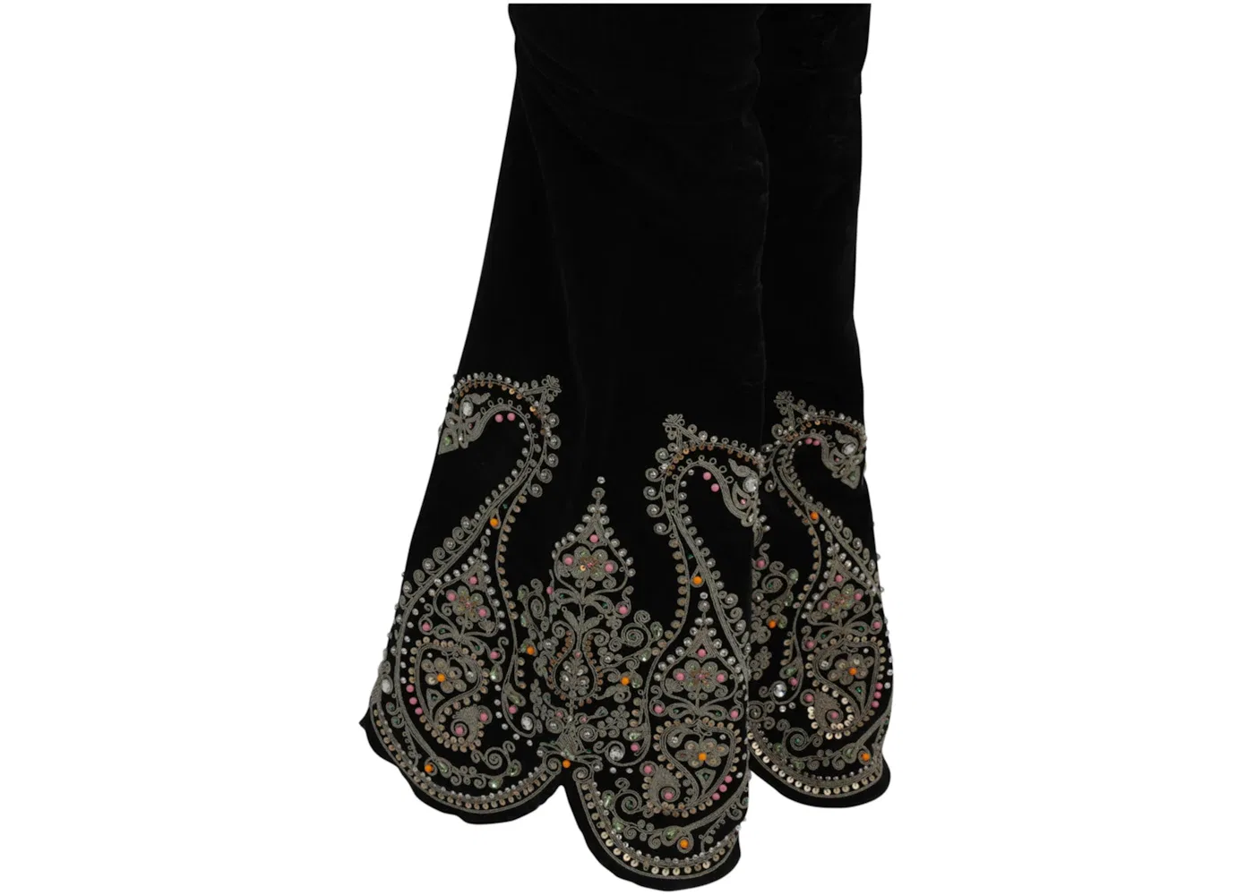 Мужские брюки из вельвета с вышивкой Gucci, Black — фото 3