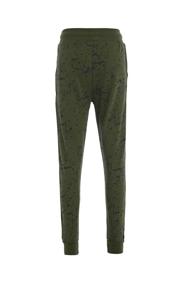 Детские спортивные штаны для мальчиков с принтом Splash Patterned Defacto, Green — фото 2