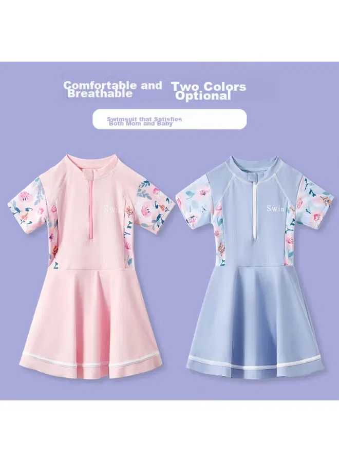 Купальник слитный с быстросохнущей тканью Babyprints, розовый — фото 2