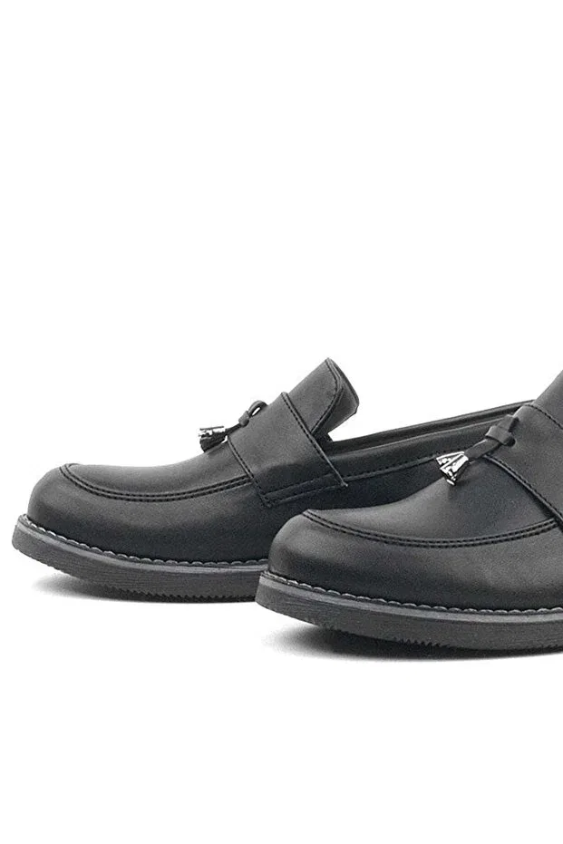 Детские лоферы для девочек матовые Rakerplus Ortopedikal, Black — фото 4