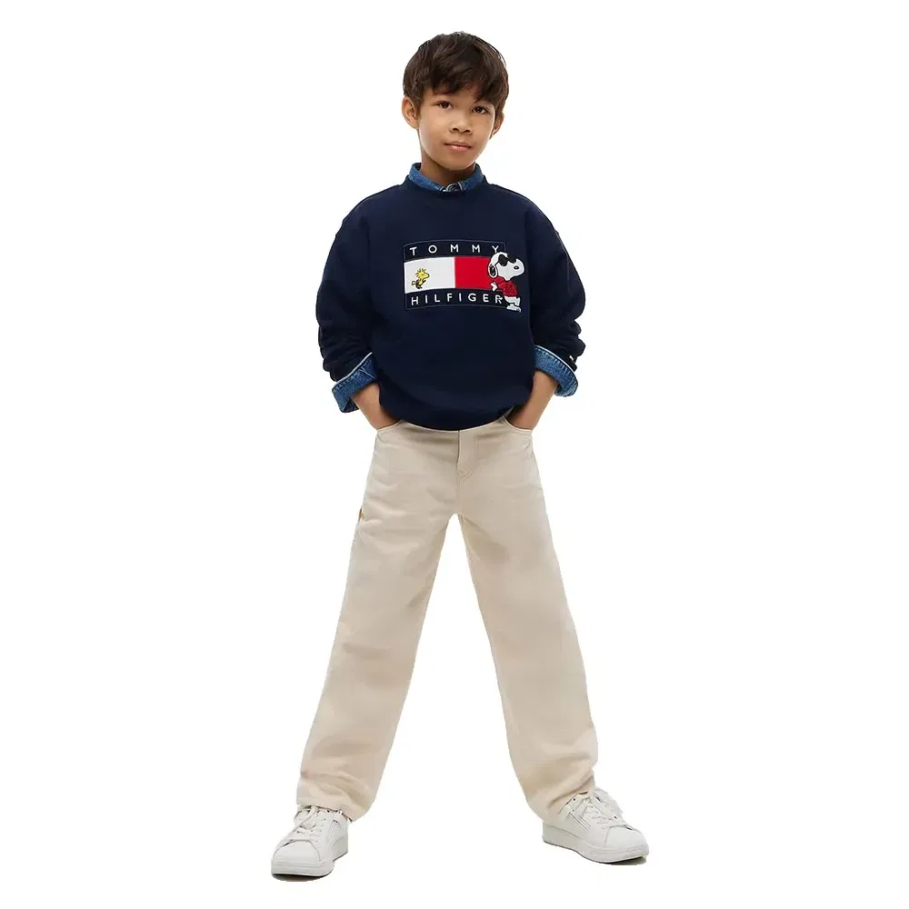 Детский свитшот для девочек с принтом Peanuts Tommy hilfiger, Blue — фото 4