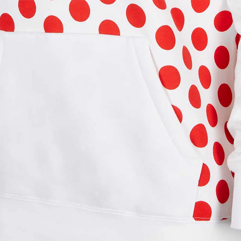 Женский свитшот с капюшоном с принтом в горошек Nike Sportswear Essentials, Red White — фото 4