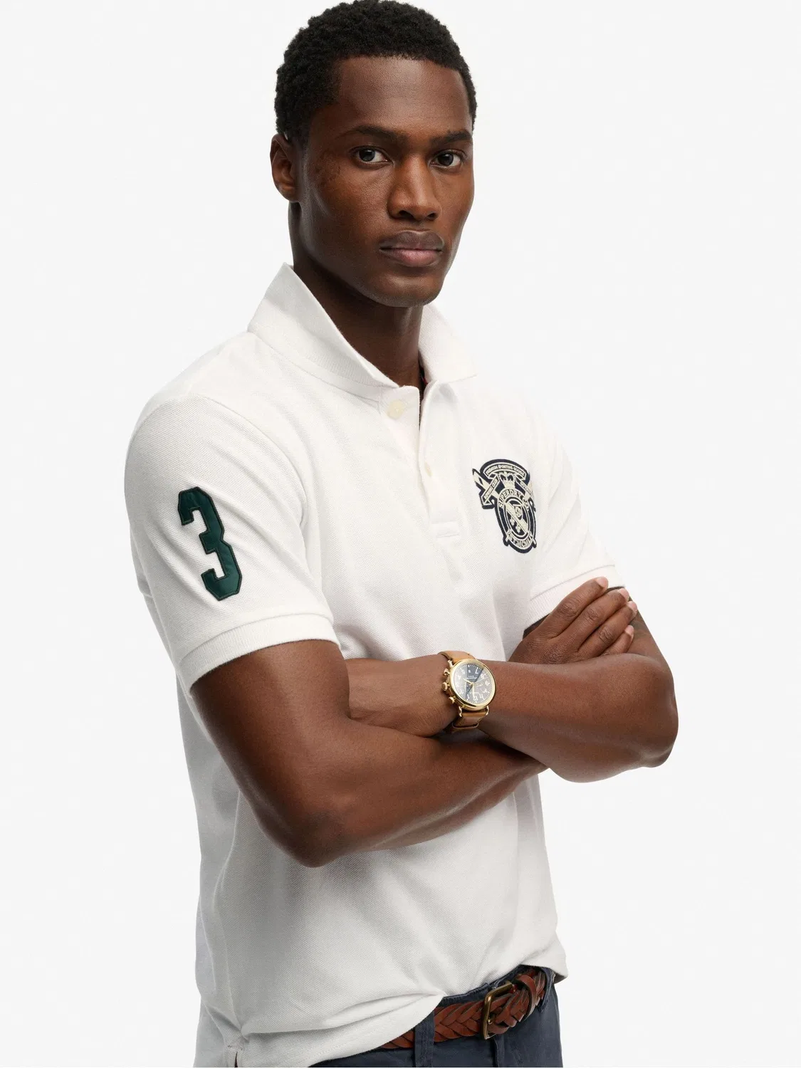 Поло Superdry White Crest, белый