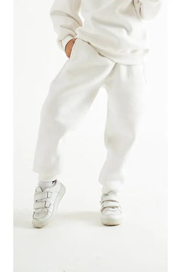 Детские спортивные штаны для девочек из начеса C.C.L. Coccolin Kids Baby Clup, White