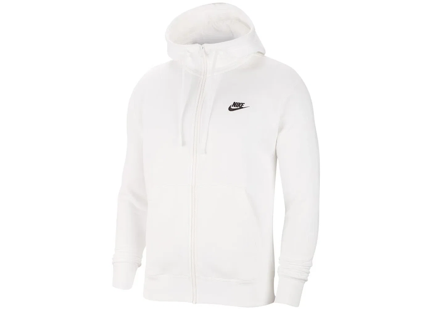 Мужская худи на молнии с длинным рукавом Nike Club Fleece, White/White/Black