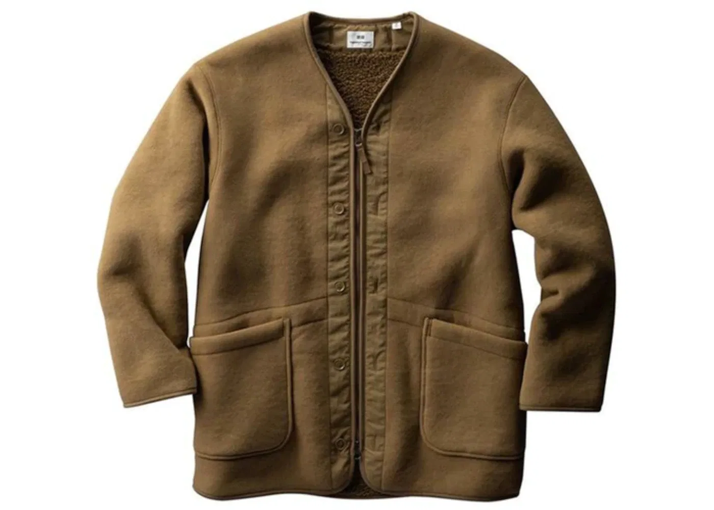 Мужское пальто без воротника с флисом Uniqlo x Engineered Garments, Brown