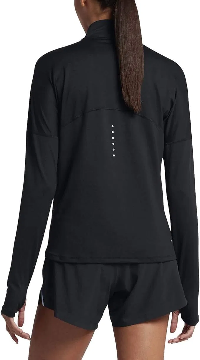 Женская беговая топ-полузастежка Nike Element, Black — фото 2