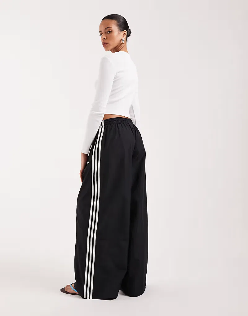 Спортивные брюки Adidas Originals Firebird с широкими штанинами, черно-белые — фото 3