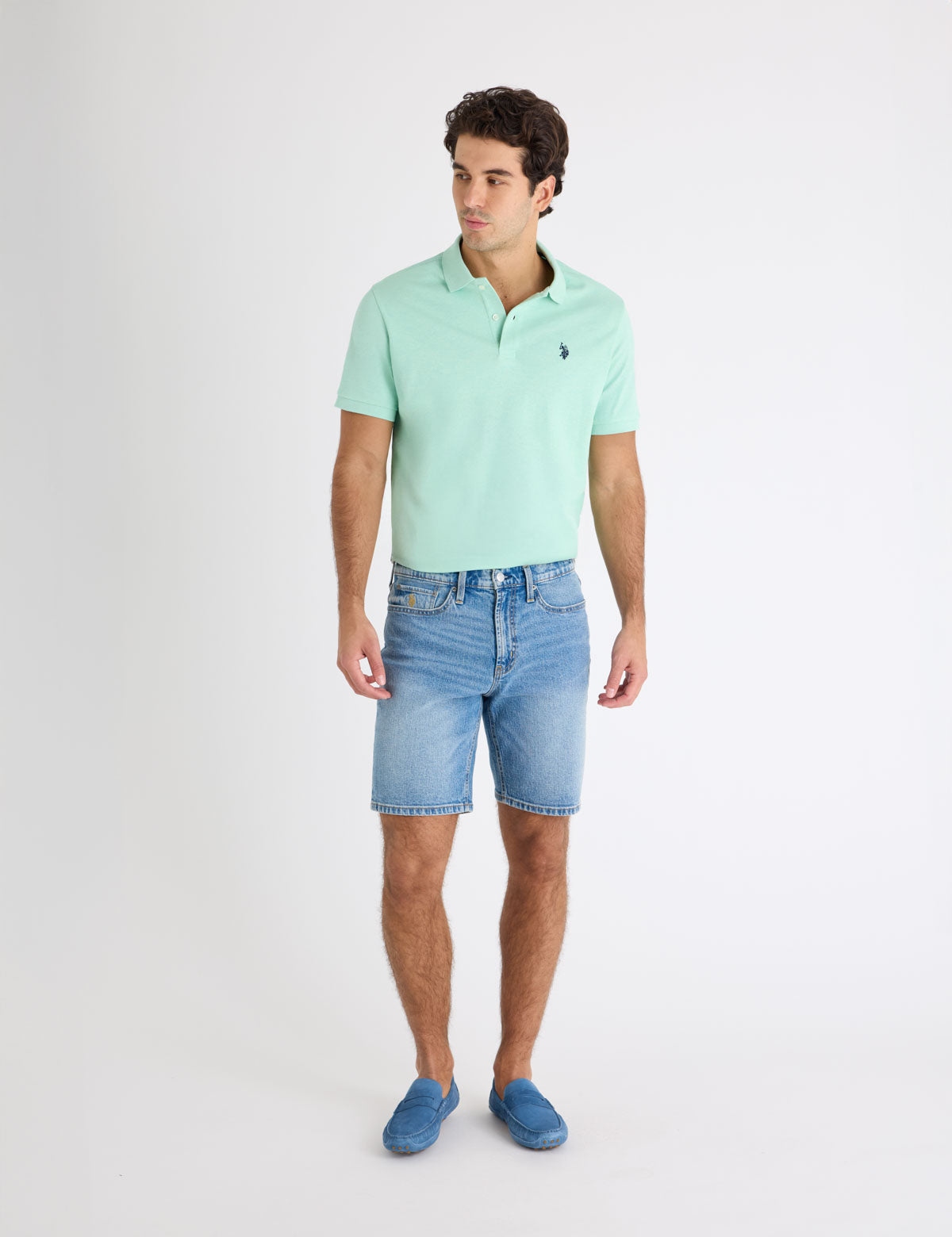 Футболка поло U.S. Polo Assn. Solid Interlock, мятный вереск — фото 3