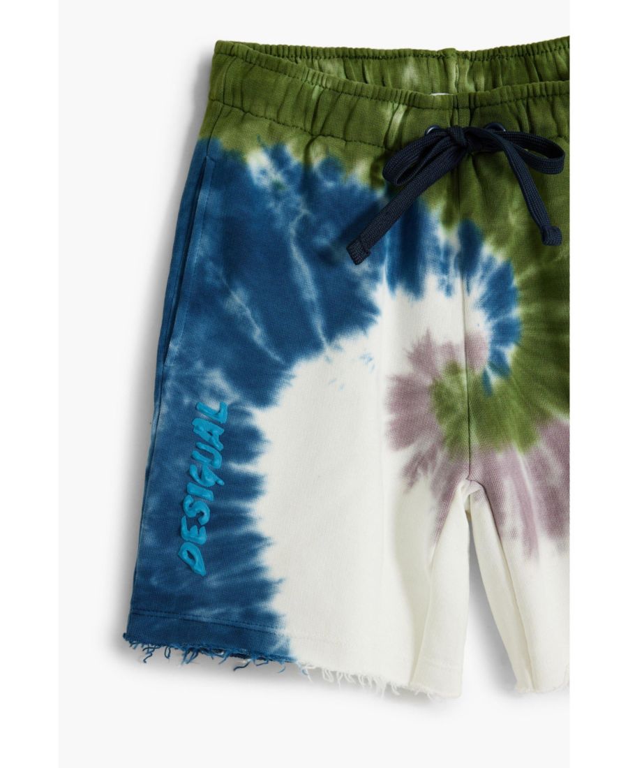 Детские хлопковые шорты с эффектом тай-дай Desigual, Multi — фото 3