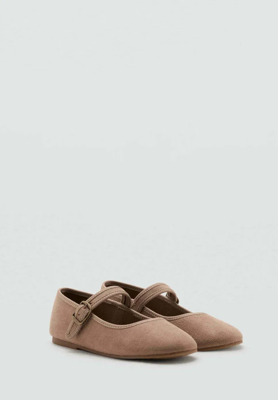 Детские балетки с ремешком на щиколотке Mango Kids, Brown — фото 2