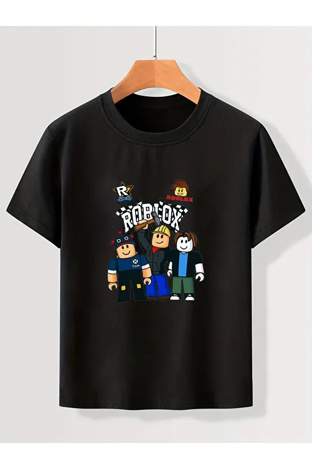 Детская футболка с принтом Roblox Guys Let'S Wear, Black