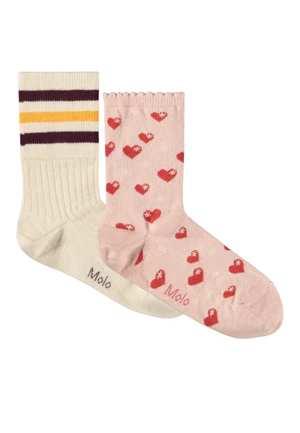 Носки 2 пары, хлопок, Nomi socks, Molo, hearts stripes — фото 4