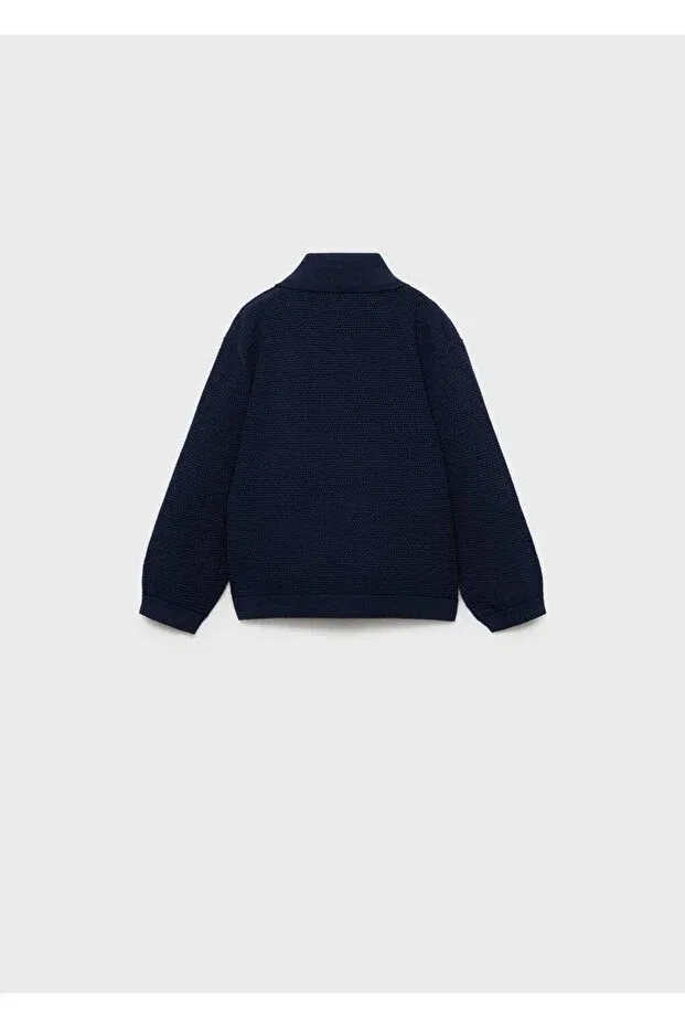 Детский кардиган для девочек с длинным рукавом Mango Baby, Navy Blue — фото 2