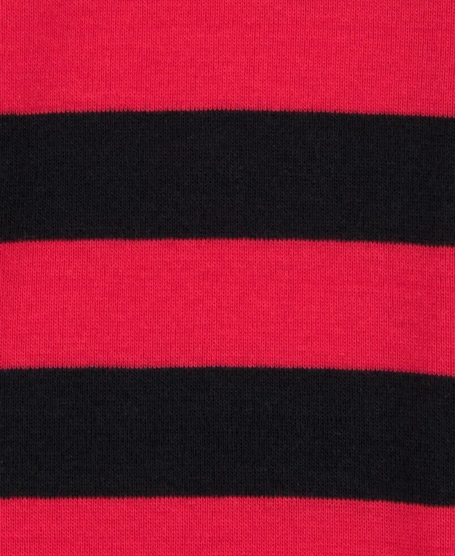 Детский пижама-комбинезон с принтом в полоску Leveret, Red & Black Stripes — фото 2