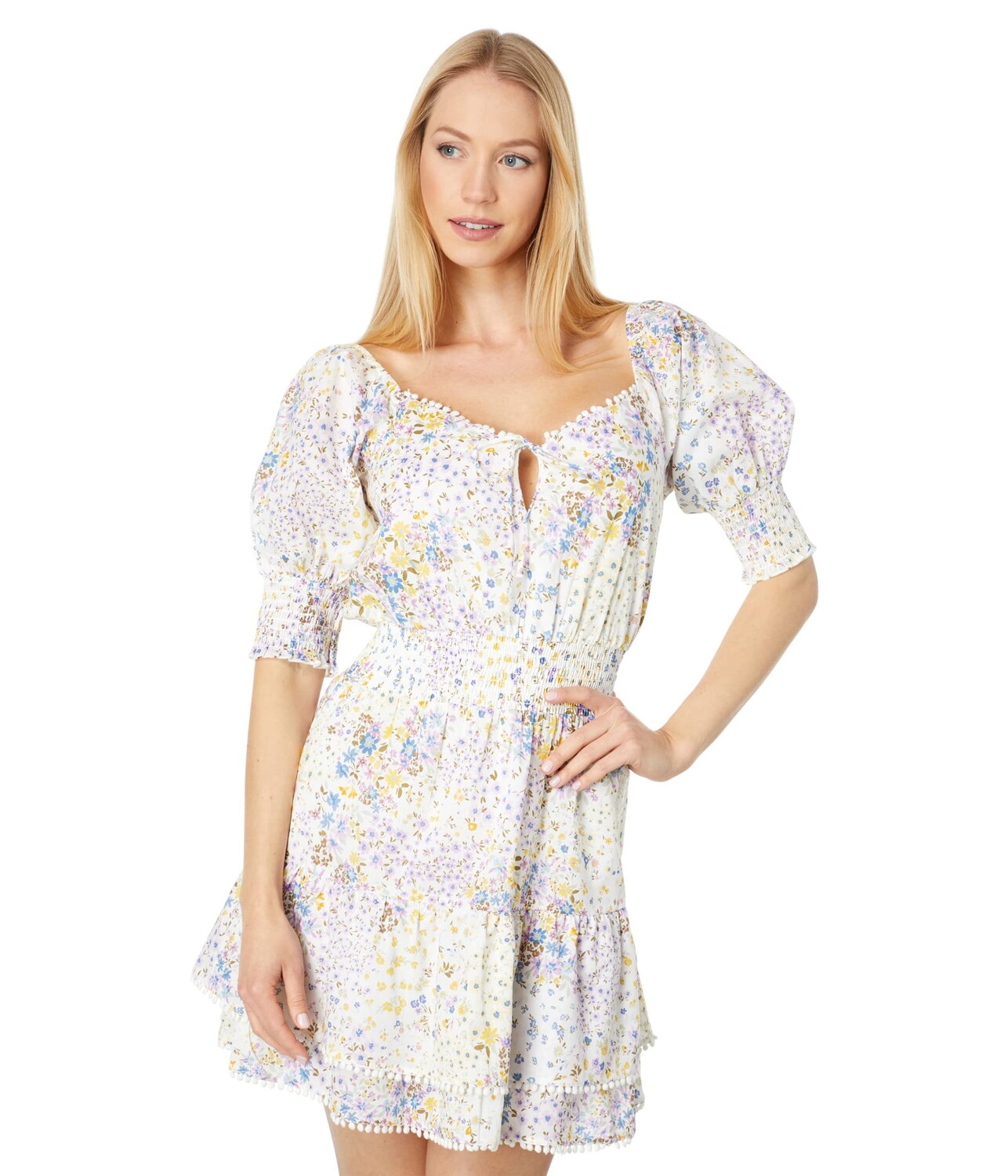 

Платье 1.STATE, Puff Sleeve Tie Square Neck Dress