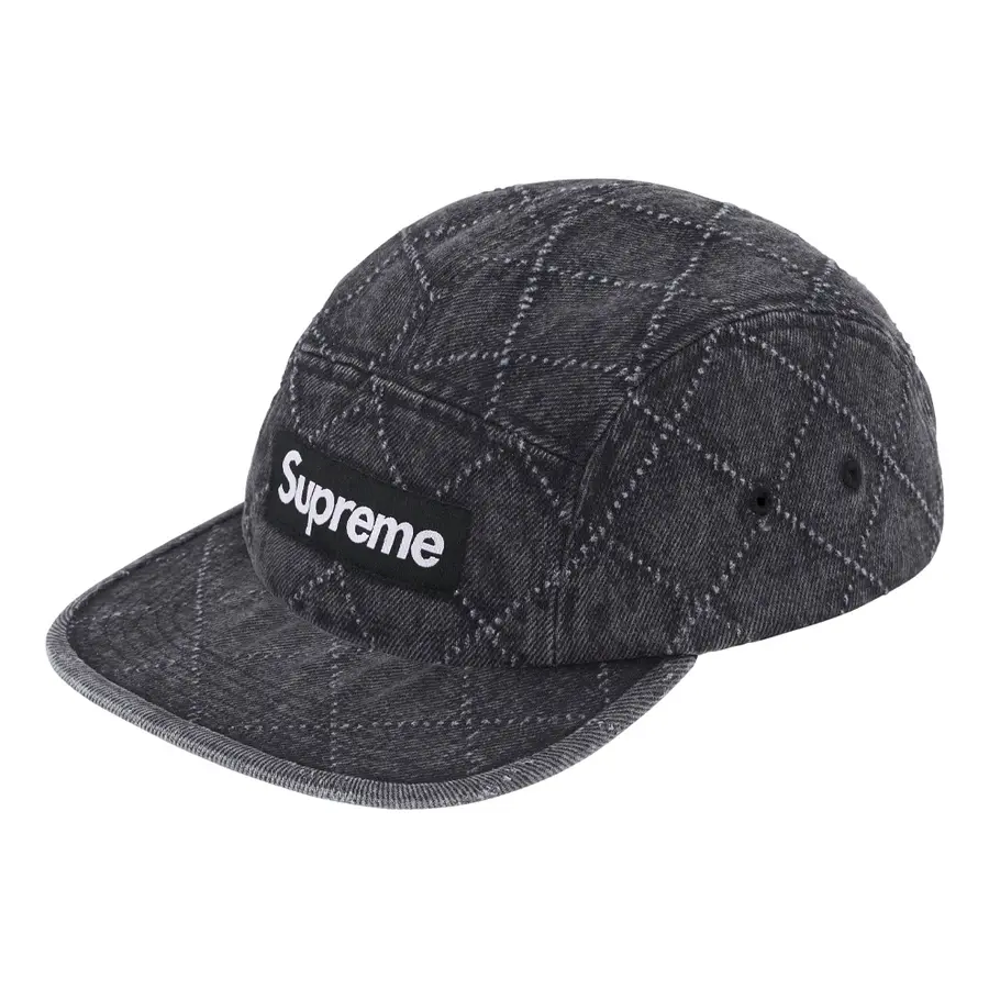 

Бейсболка Supreme FW23 Week5 Punched Denim Camp Cap 'Black', черный
