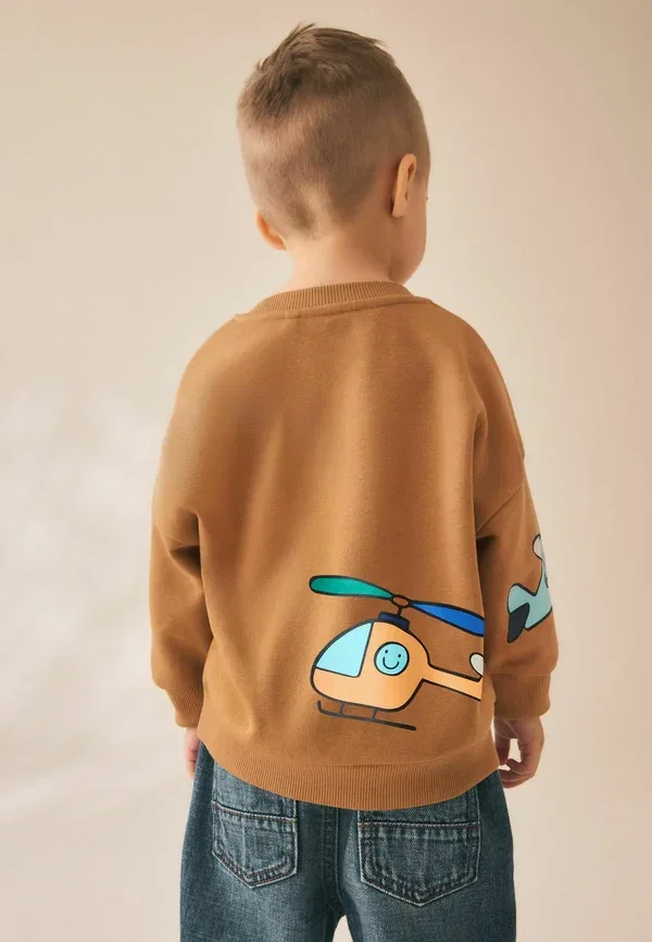 Свитшот с принтом Regular fit Next, tan brown, светло-коричневый — фото 2