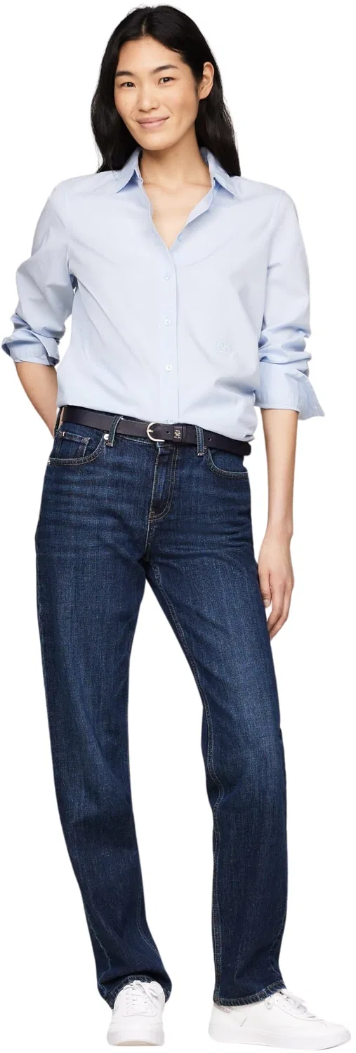 Женская хлопковая рубашка Tommy Hilfiger, Breezy Blue — фото 4