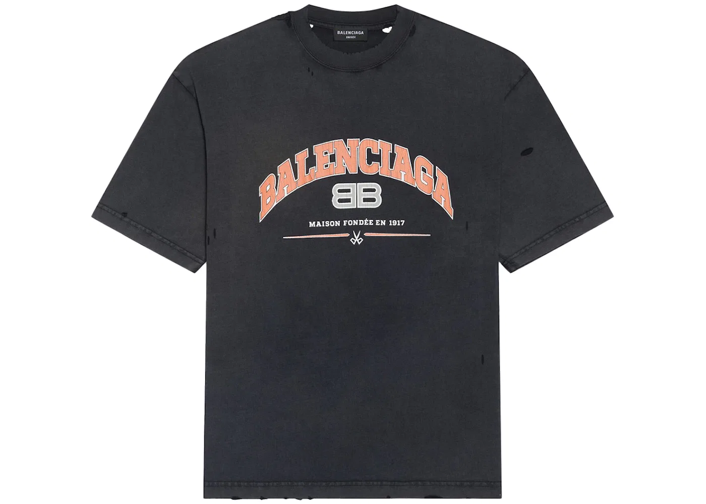 Женская футболка с принтом Maison Balenciaga Medium Fit T-Shirt Balenciaga, Black/Orange/White