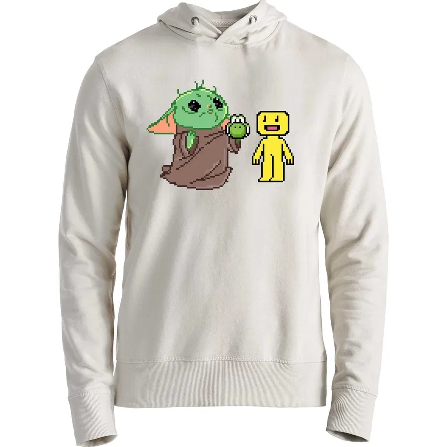 Детский свитшот с капюшоном Baby Yoda, Экрю Alfa Tshirt