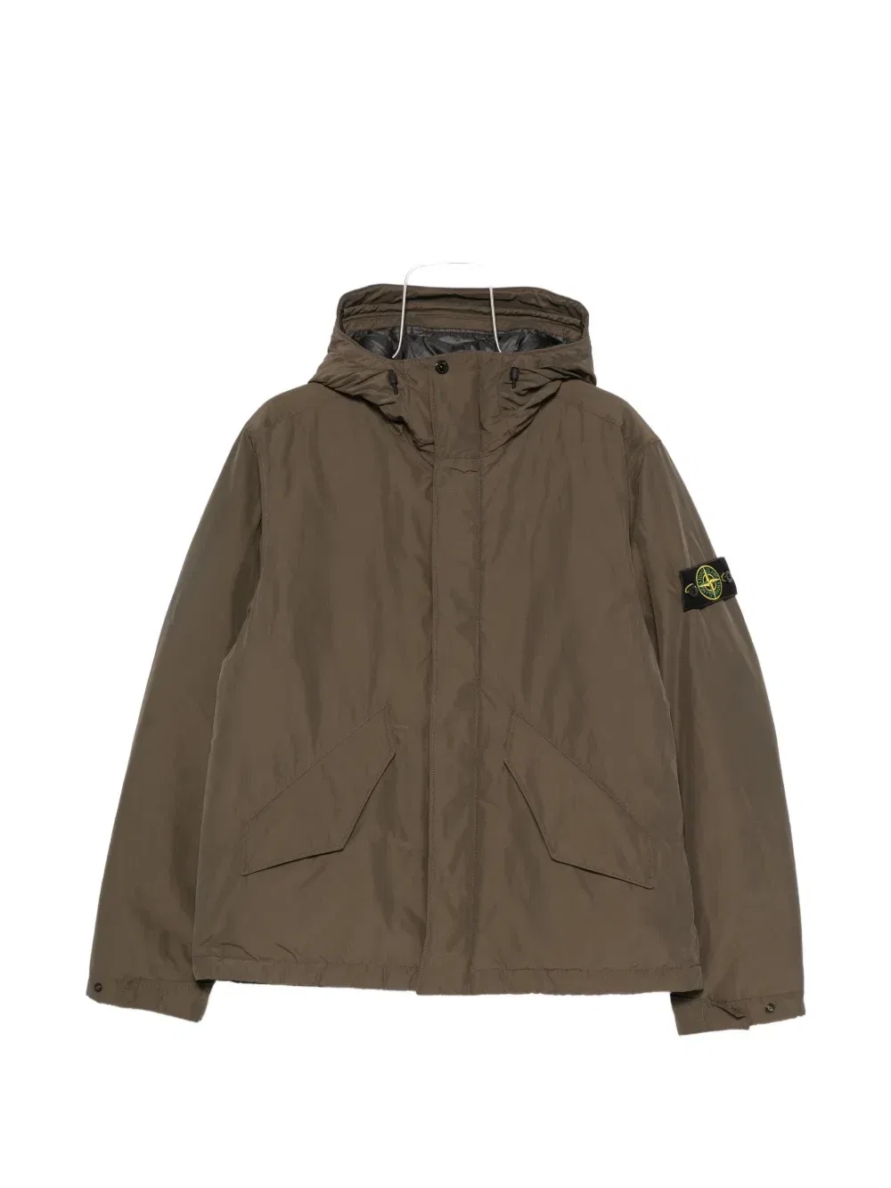 Куртка с капюшоном и логотипом-нашивкой Stone Island, зеленый