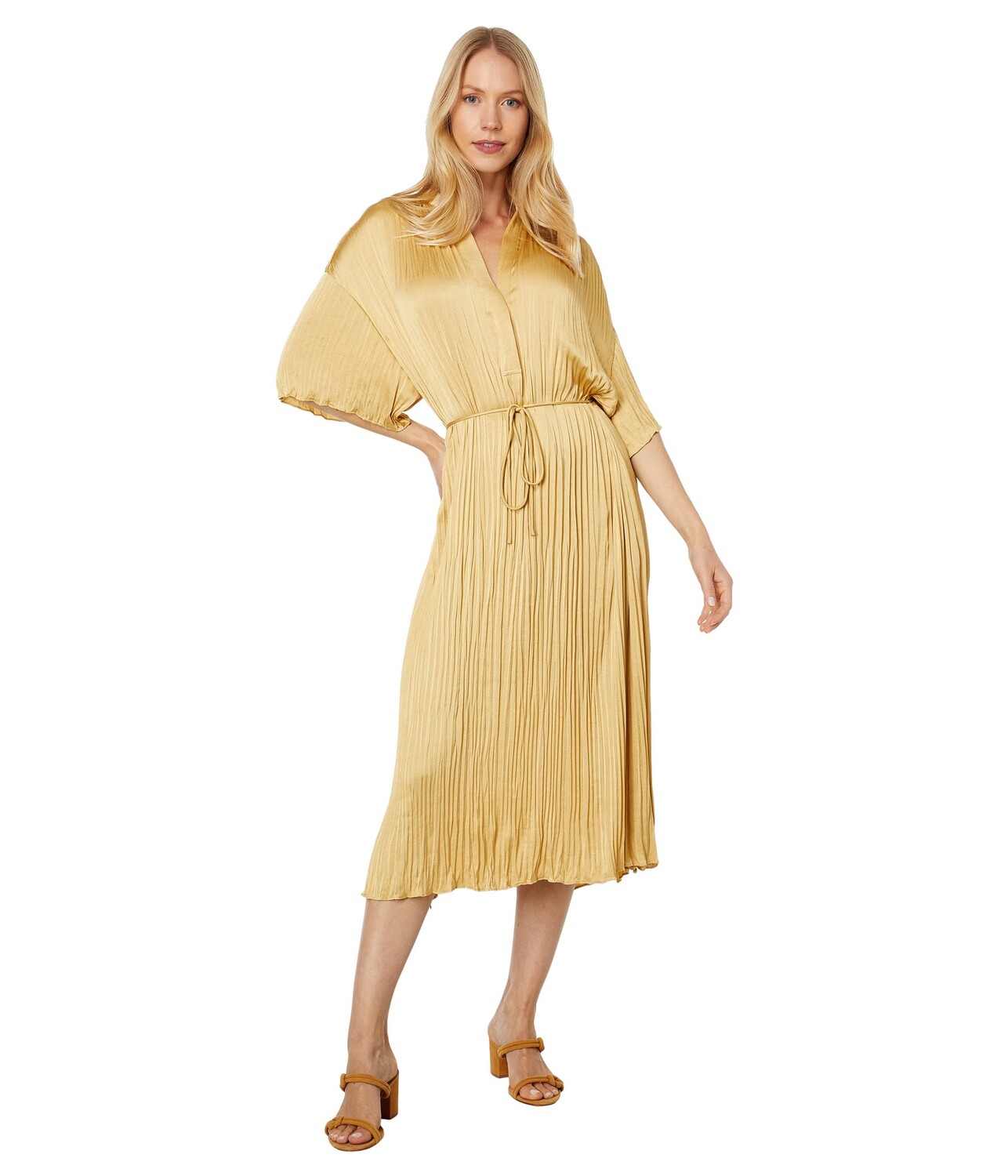 

Платье Vince, Short Sleeve Crushed Band Collar Dress