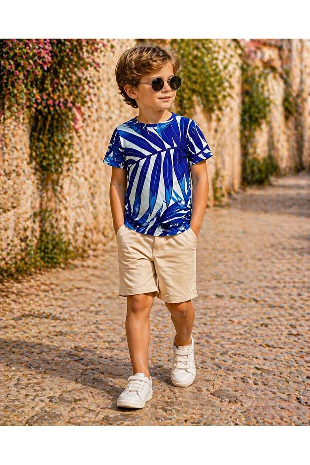 Детское платье для девочек с коротким рукавом Leora Kids Store, Blue — фото 2