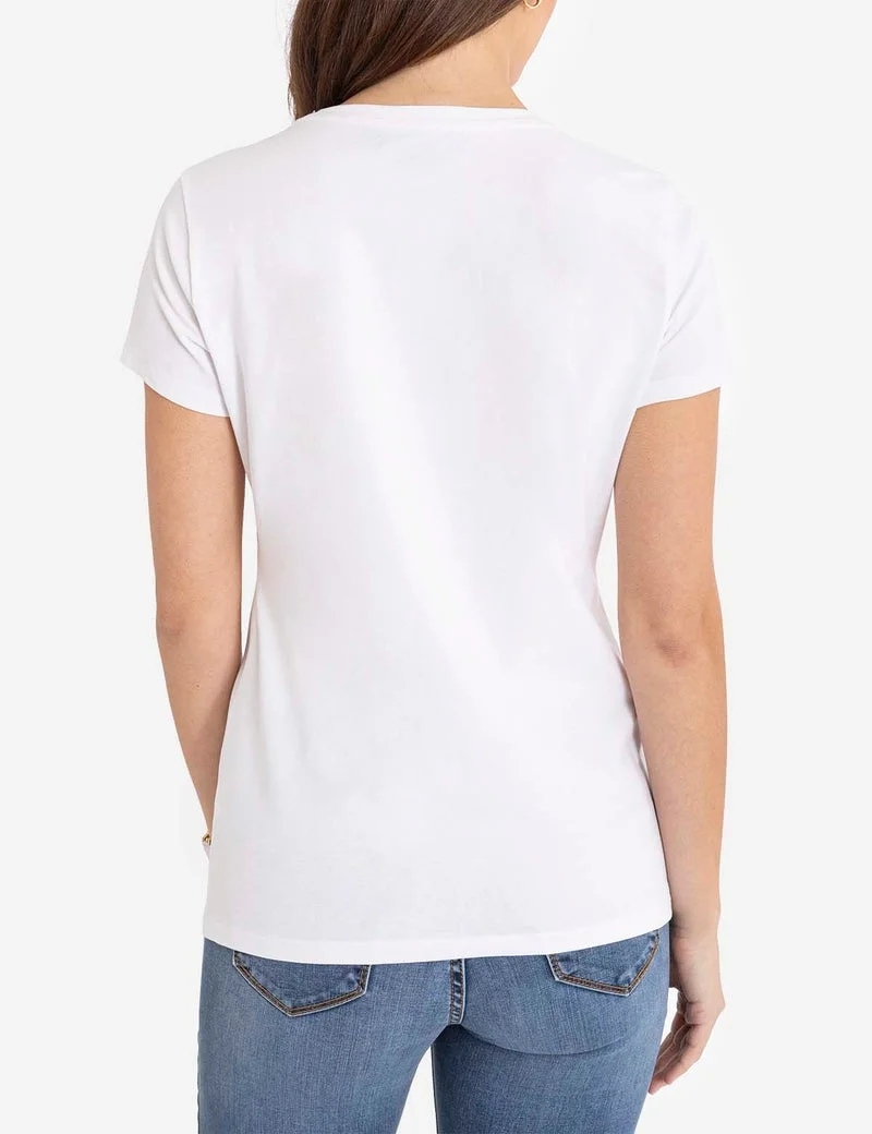Женская футболка U.S. Polo Assn. Crew Neck, ярко-белый — фото 2