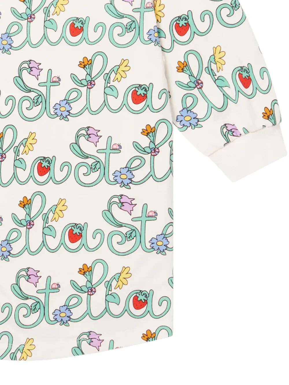 Платье-толстовка Stella Vine с цветочным принтом и логотипом Stella McCartney Kids, белый — фото 4