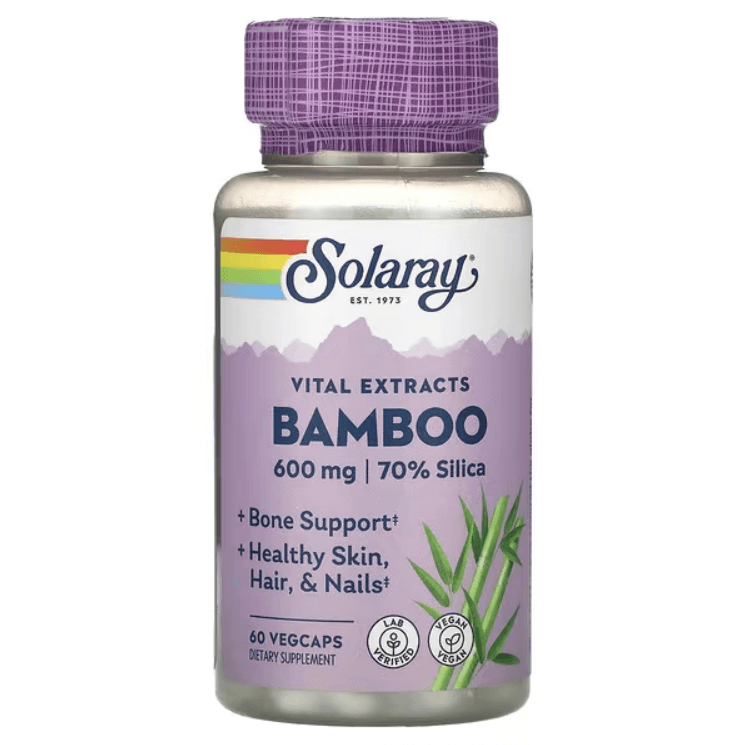 Бамбук Bamboo Vital Extract, 600 мг, 60 растительных капсул, Solaray - фото