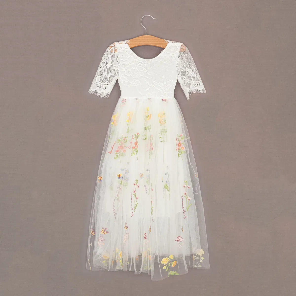 Платье с вышивкой Enchanted Uk Flower Girl Boutique, White