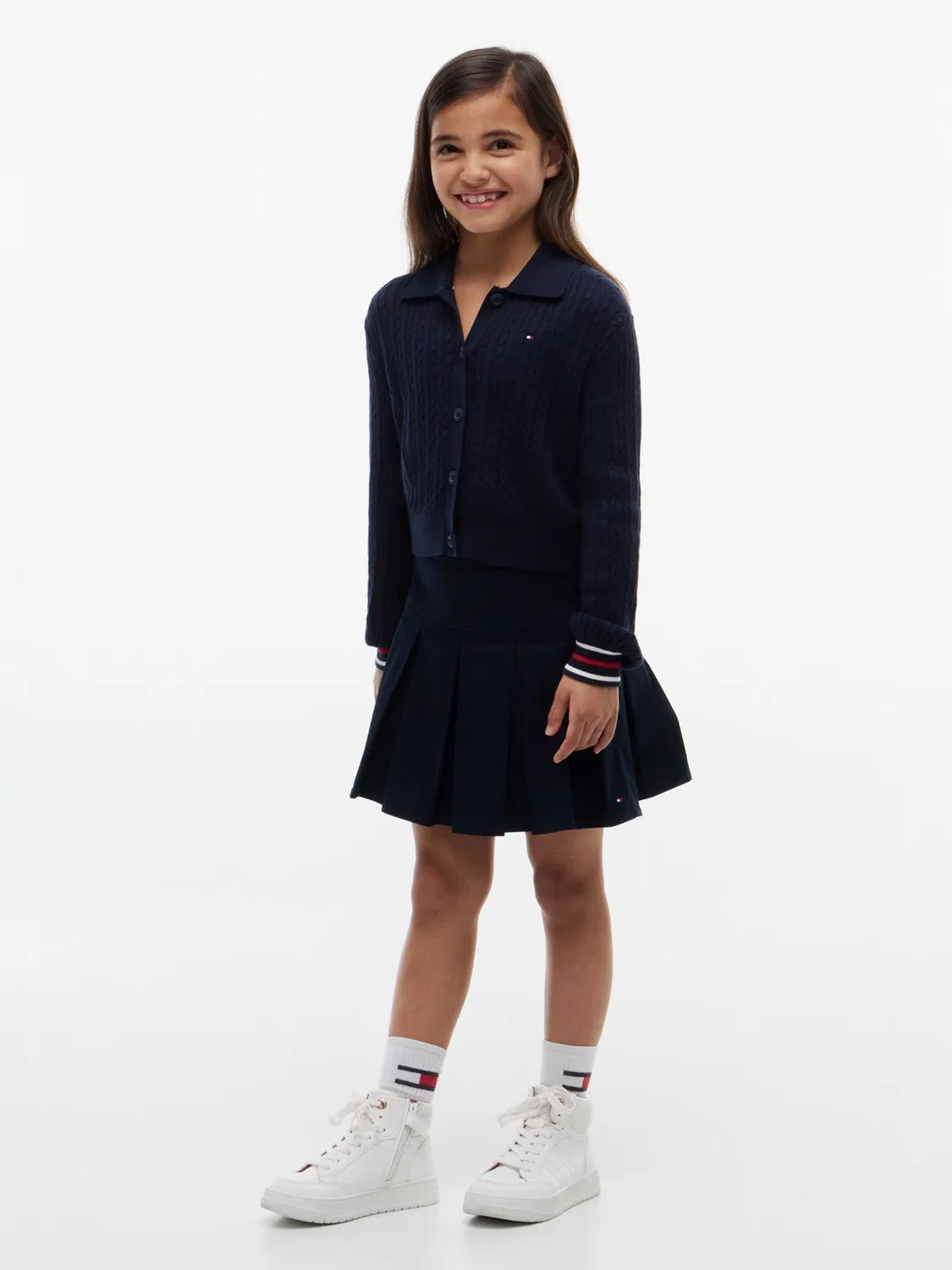 Вязаный кардиган Tommy Hilfiger темно-синего цвета — фото 4