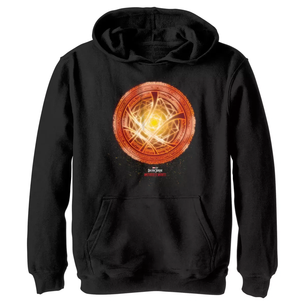 Детский худи с принтом Marvel Doctor Strange in the Multiverse of Madness Orange Rune Pull Over Hoodie, Black
