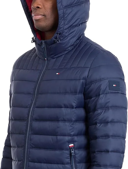 Мужская куртка Tommy Hilfiger Down Alternative Hooded Puffer, темно-синий — фото 2