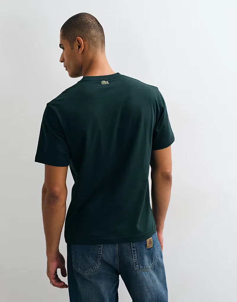 Футболка Lacoste с изображением крокодила, зеленого — фото 4