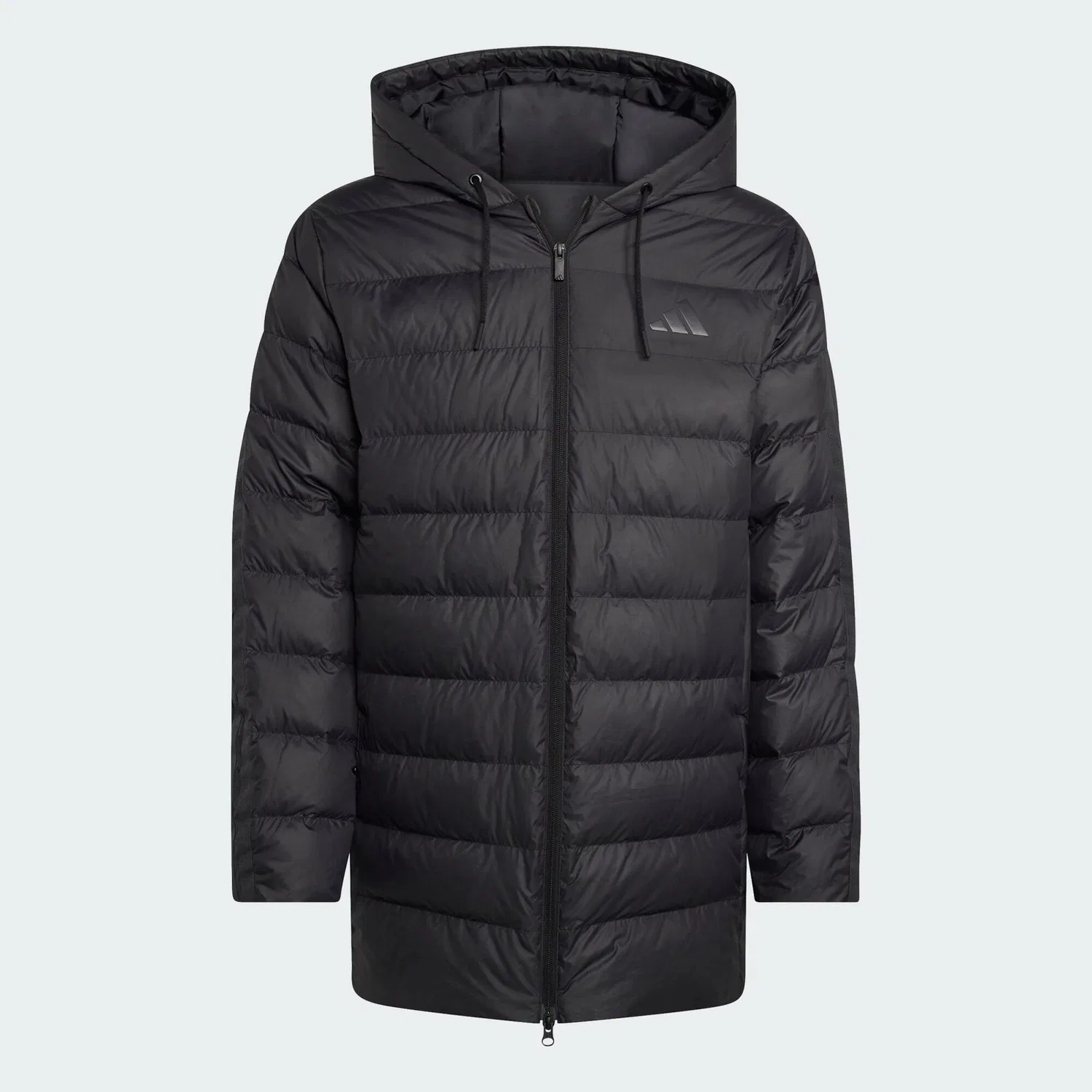 Мужская утепленная парка с капюшоном CLIMAWARM 3-Streifen Light Daunenparka Adidas, Schwarz
