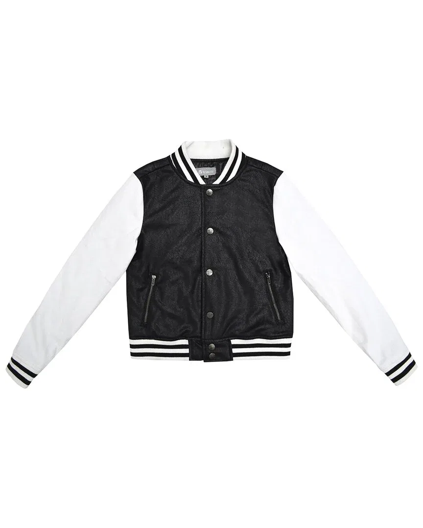 Детская куртка для девочек с принтом Crackle Coated Suede Twill Jacket tractr, черный