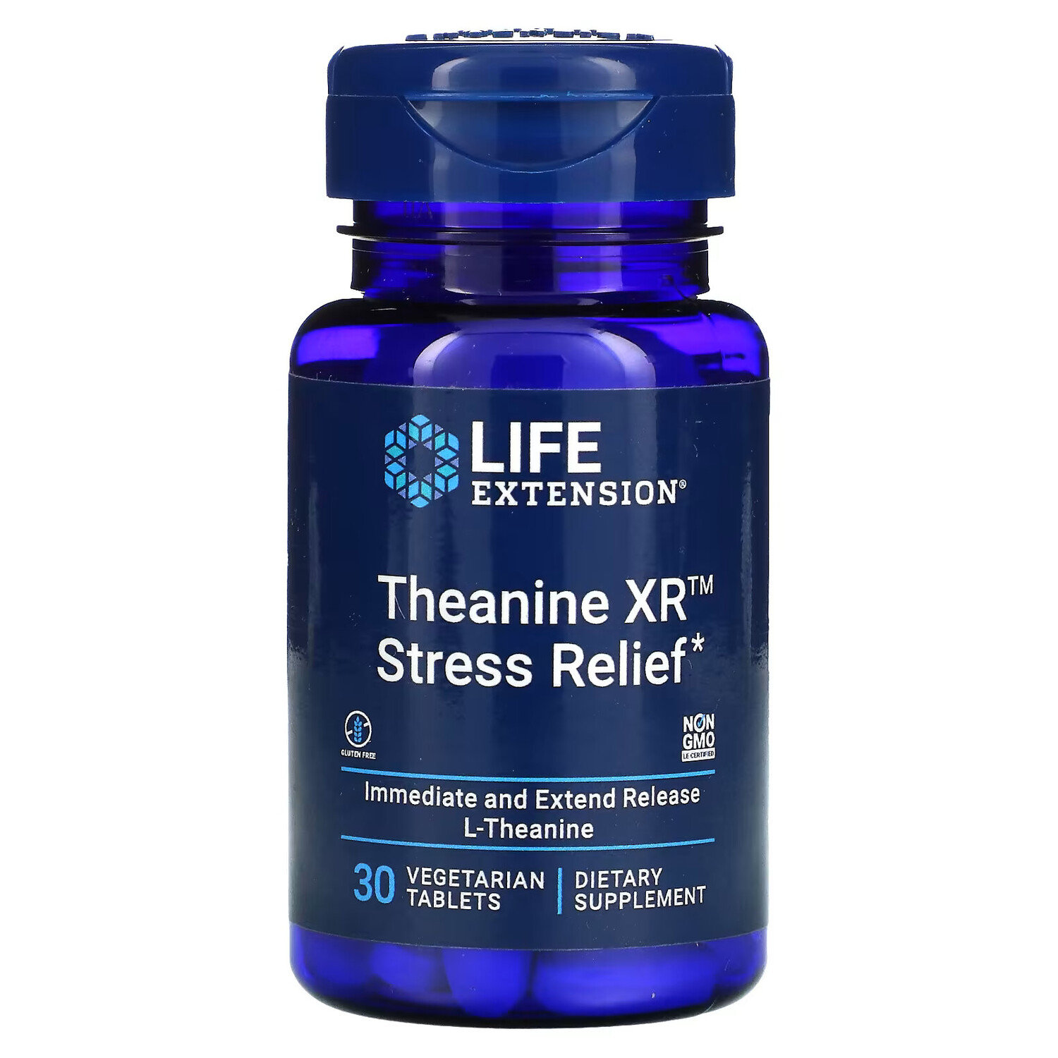 

Life Extension, Theanine XR Stress Relief, 30 вегетарианских таблеток