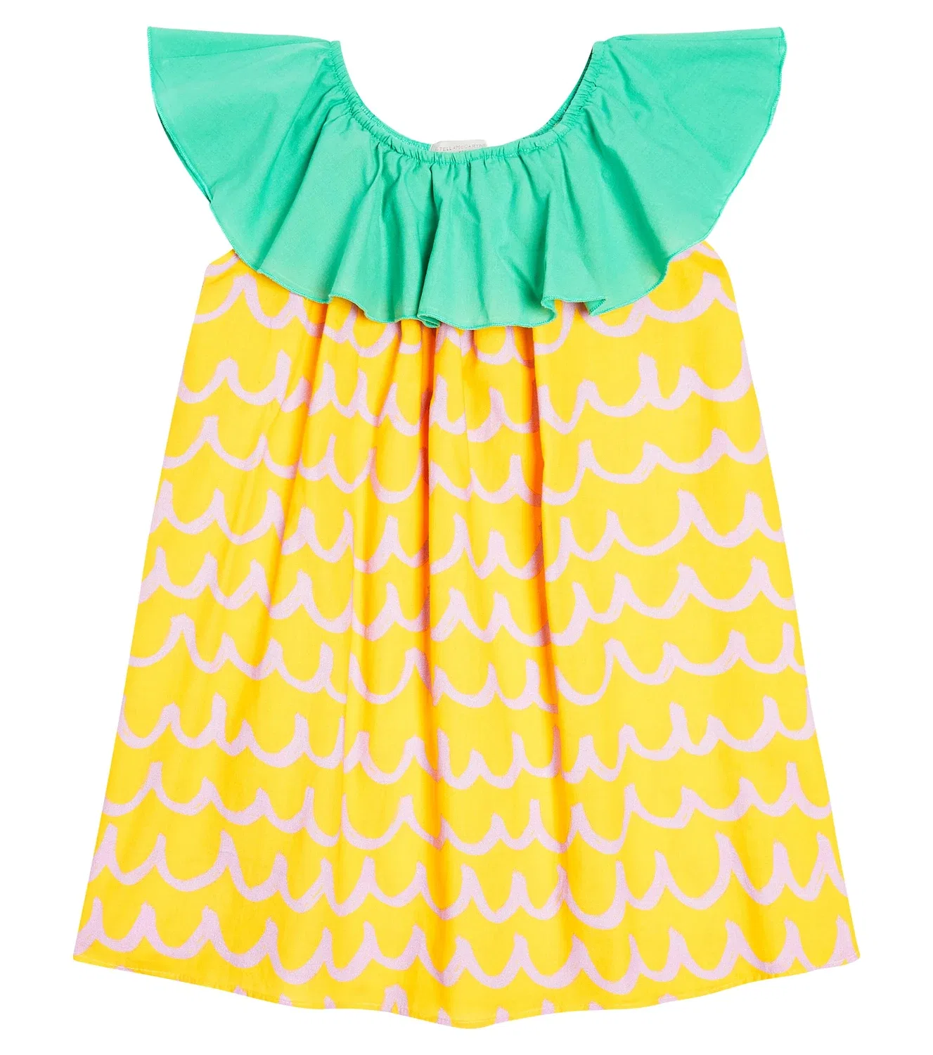 Платье хлопковое с принтом Stella Mccartney Kids, черный