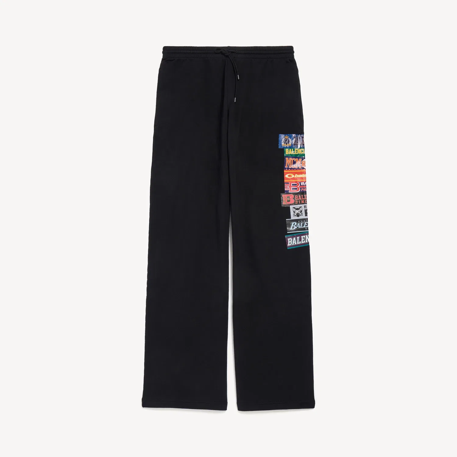 BALENCIAGA Мужские широкие спортивные брюки с наклейками Bumper с вышивкой, черные