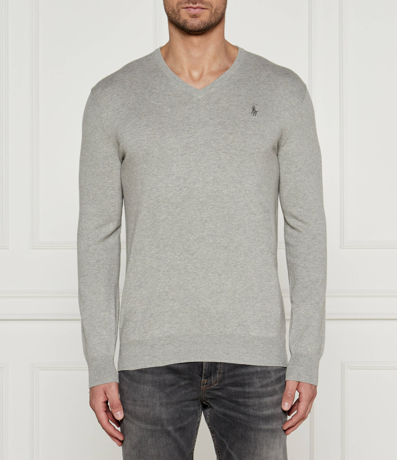 

Свитер POLO RALPH LAUREN slim fit, пепельно-серый