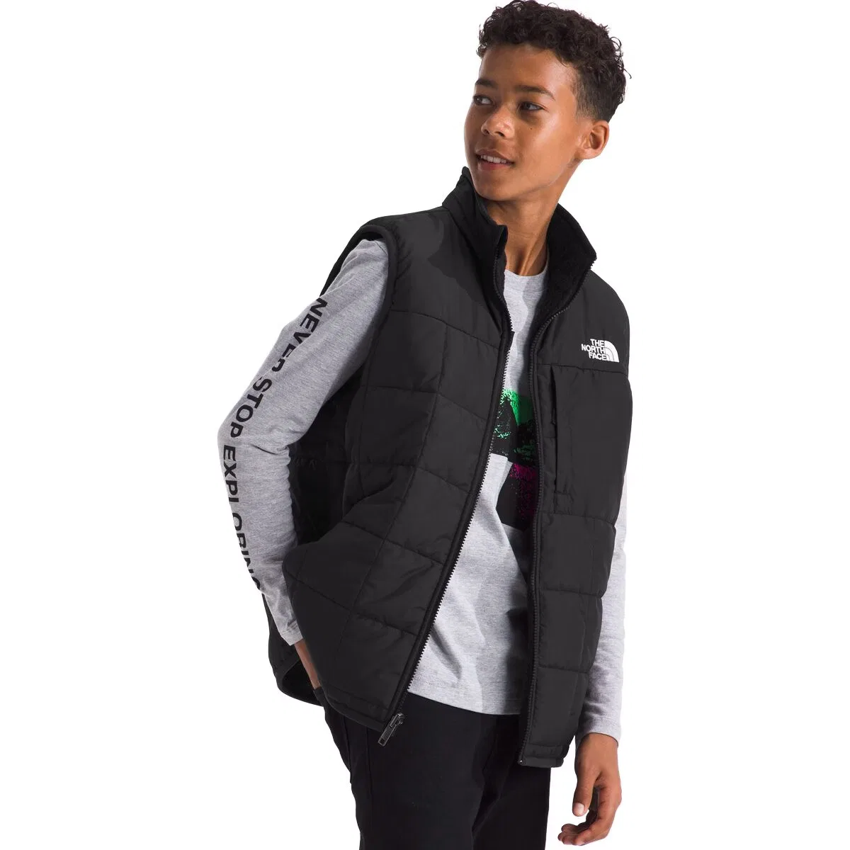 Детский жилет для мальчиков двусторонний Shasta The North Face, Tnf Black — фото 3
