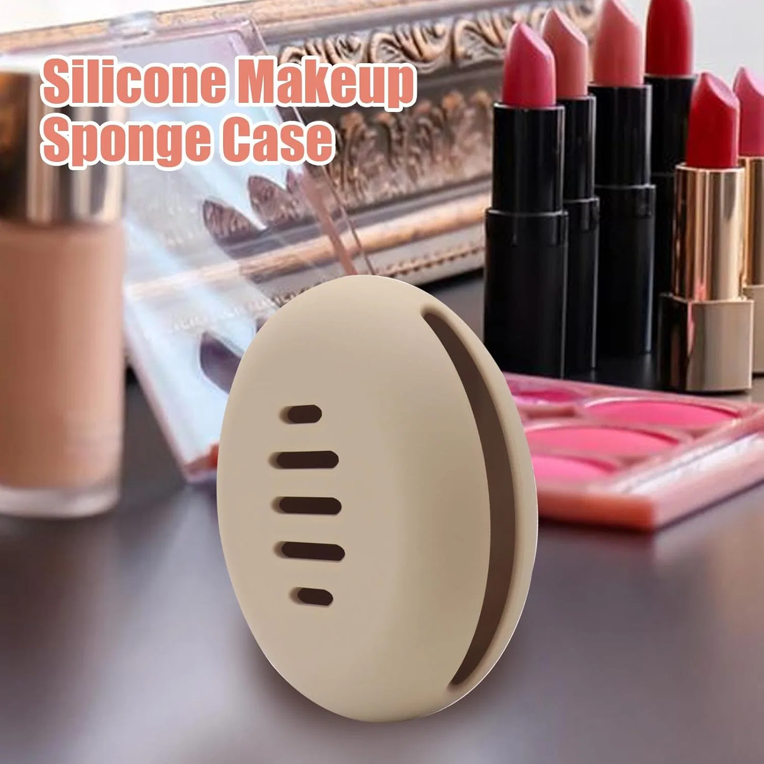 Держатель для спонжей Beauty Blender силиконовый, Light Coffee — фото 2