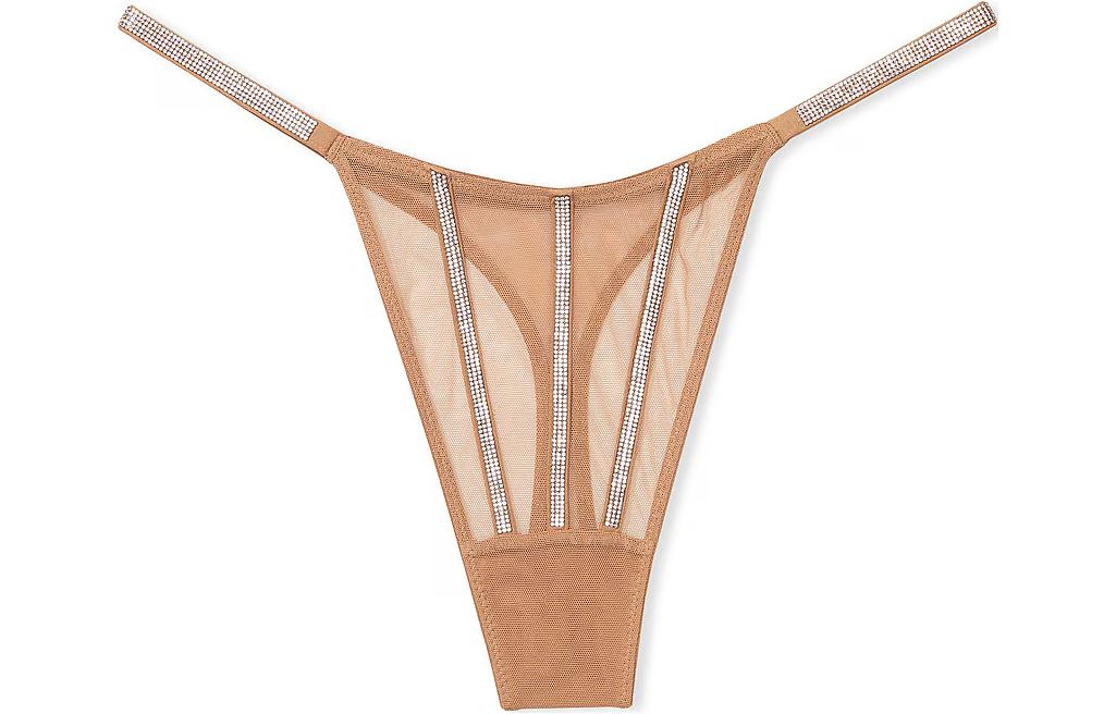 

Victoria's Secret РОЗОВЫЕ ОЧЕНЬ СЕКСУАЛЬНЫЕ прозрачные блестящие трусики-стринги/трусики цвета ириски, 1 упаковка, женские, телесного цвета