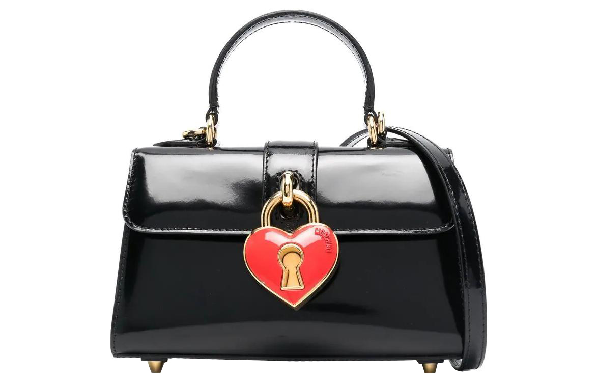

MOSCHINO Кожаная наплечная сумка через плечо женская черная