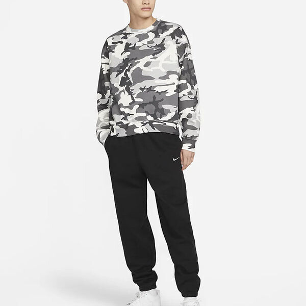 Толстовка Men's Nike Solo Swoosh Camouflage Fleece Round Neck Pullover Gray, мультиколор — фото 3