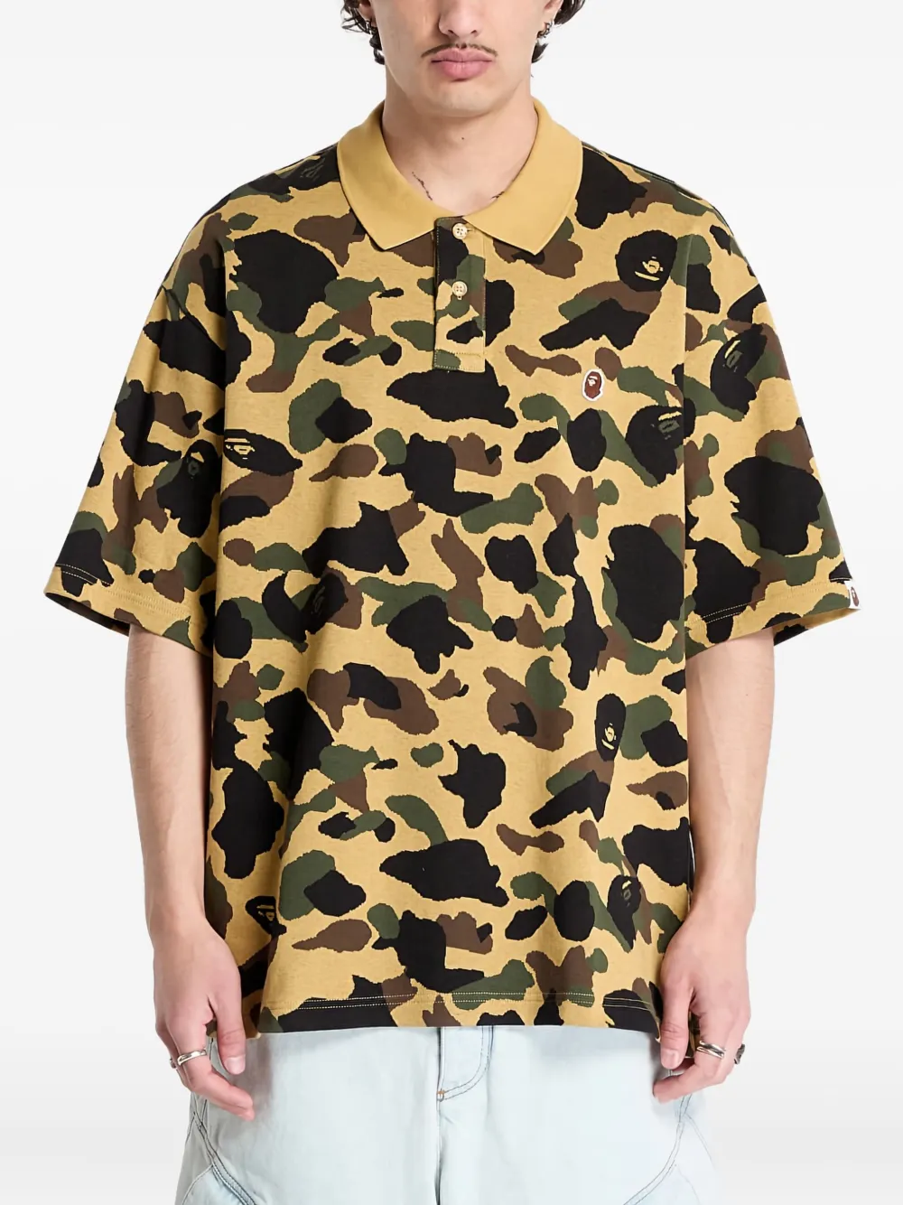 

Поло с короткими рукавами A BATHING APE, желтый