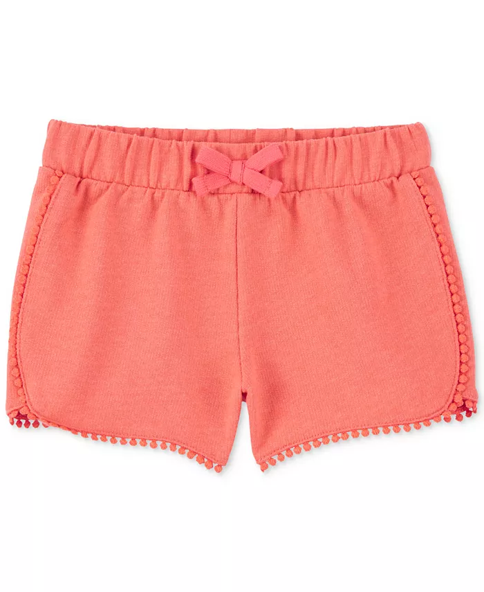 

Шорты для девочек Toddler Girls Pom-Pom Dolphin с помпонами Carter's, оранжевый